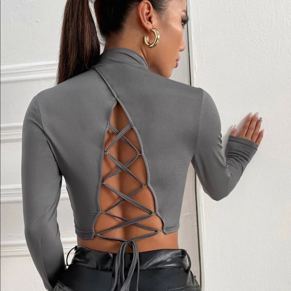 Grey crop top